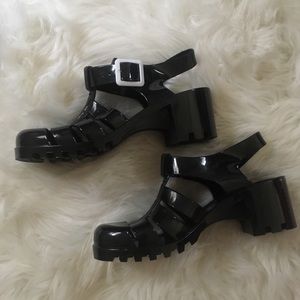 Jelly shoes high hills